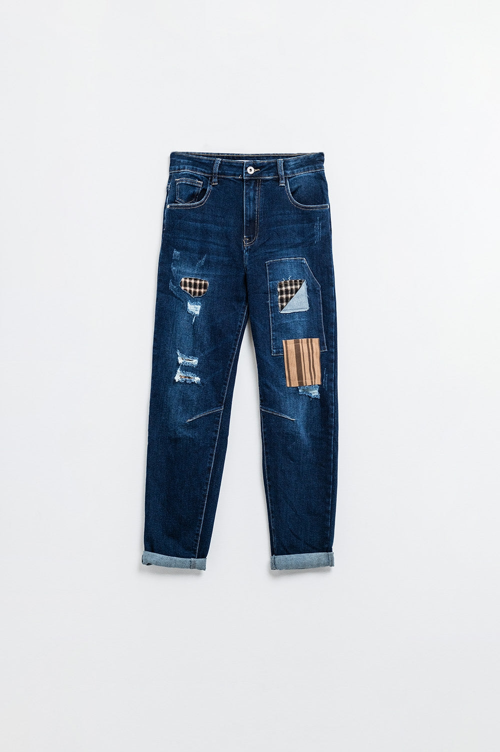 Patchwork Charm Relaxed Jeans