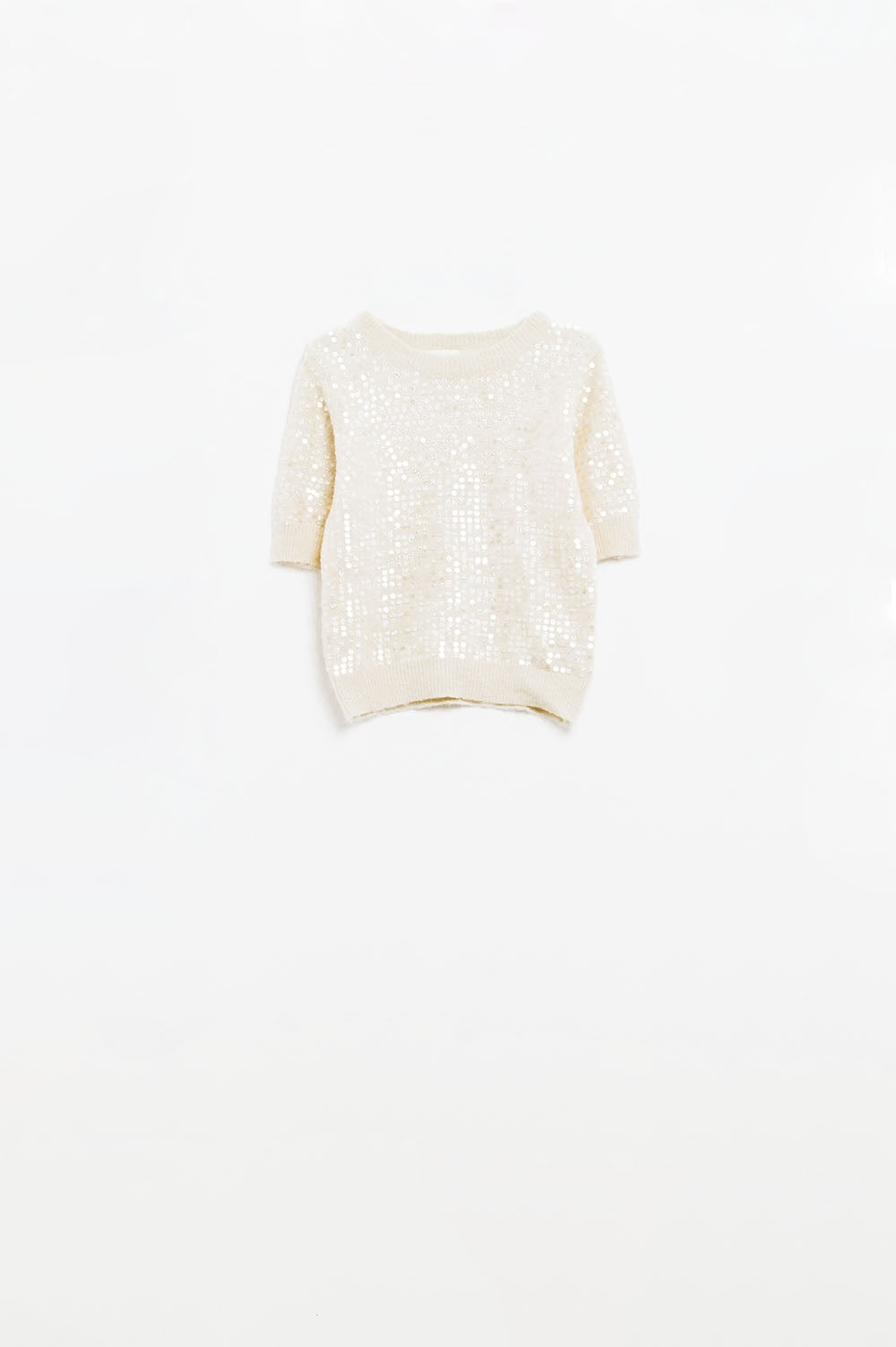 Lustre in Cream Sequin Sweater