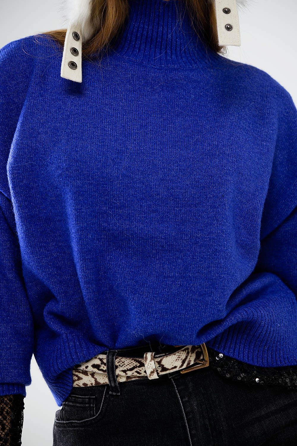 Blue Bliss Chunky Turtleneck Sweater