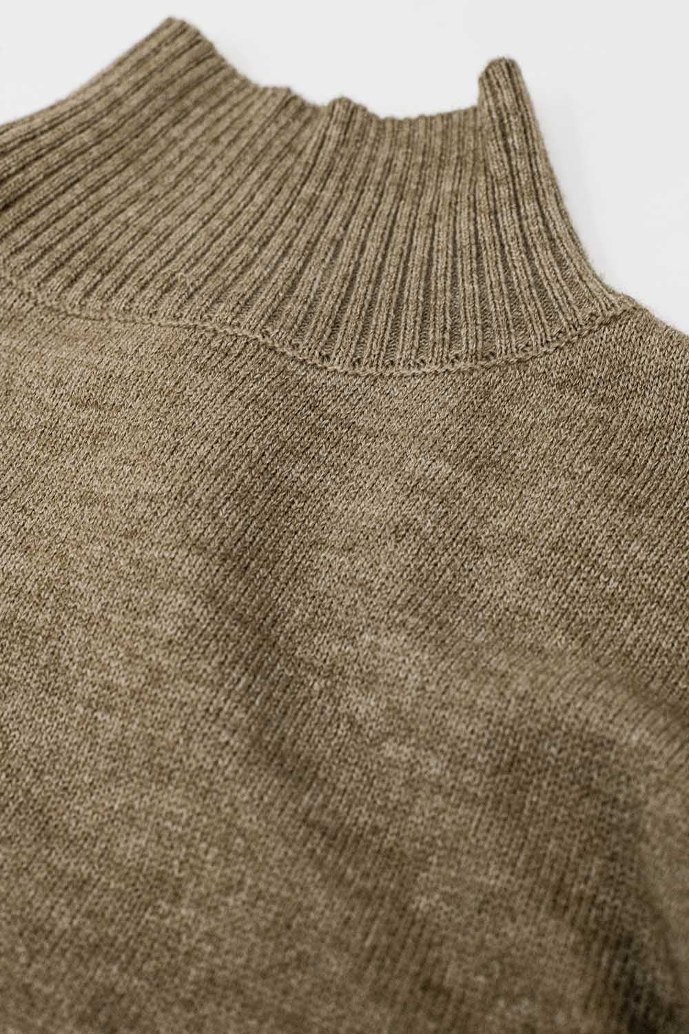 Beige Chunky Turtleneck Sweater