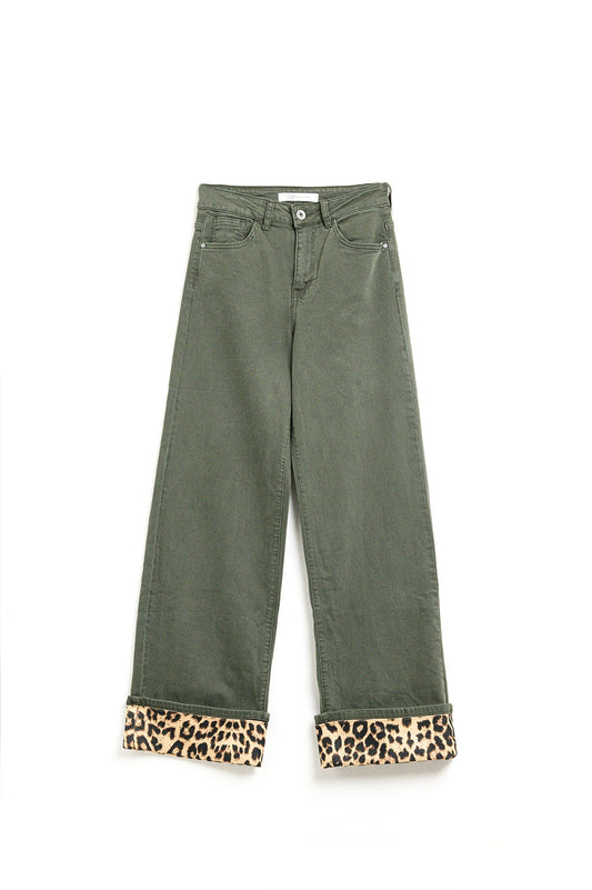 Fierce Finish Wide-Leg Pants - Military Green