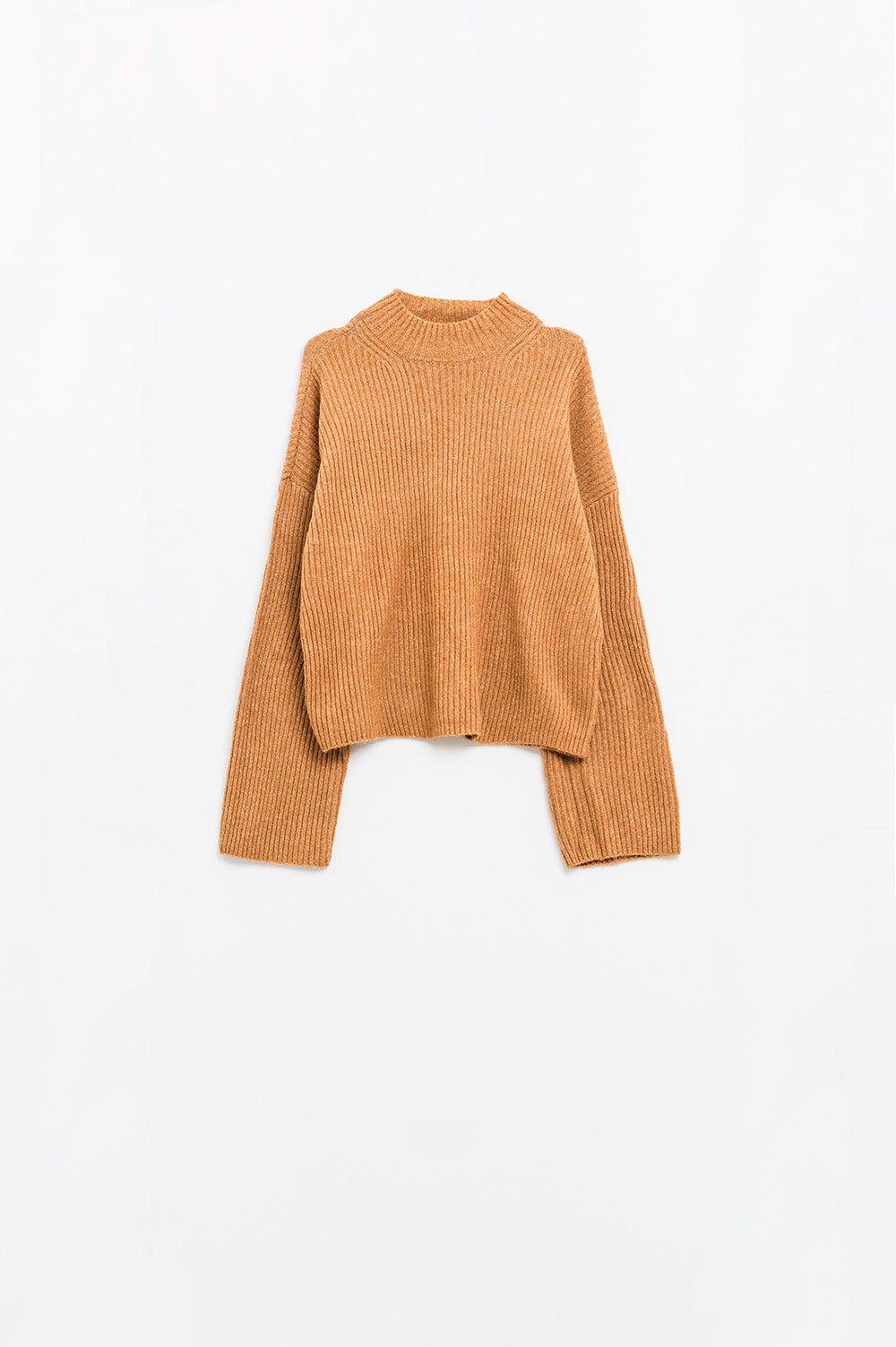 Elevate Ribbed Turtleneck Sweater - Camel