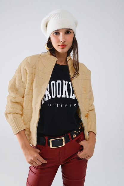 Golden Hour Chunky Knit Bomber