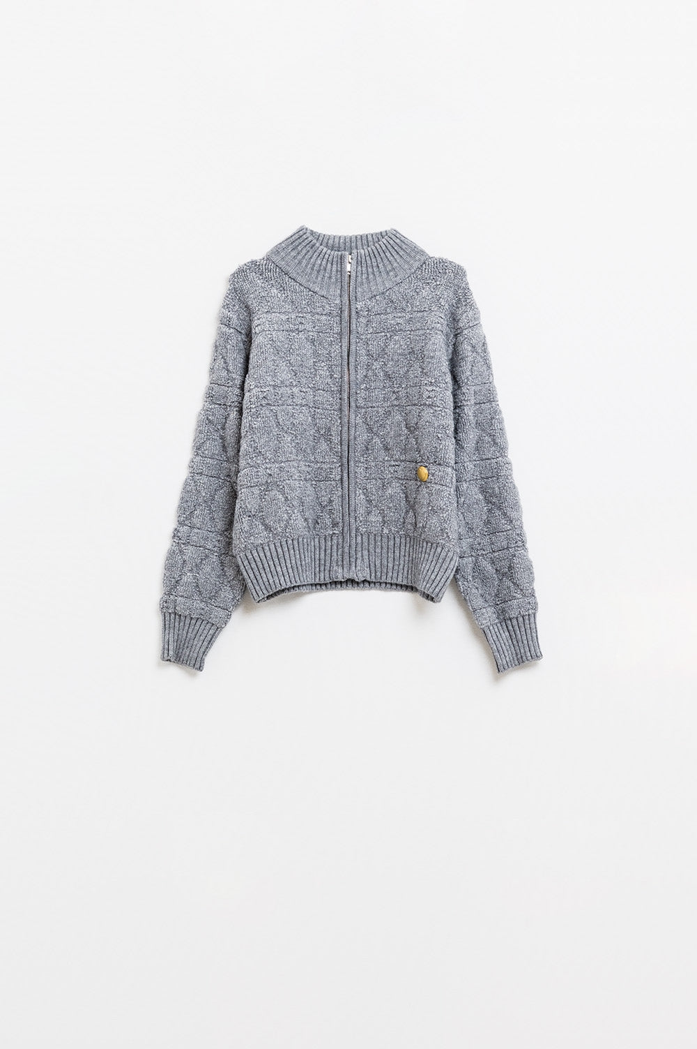 Smokey Haze Chunky Knit Bomber