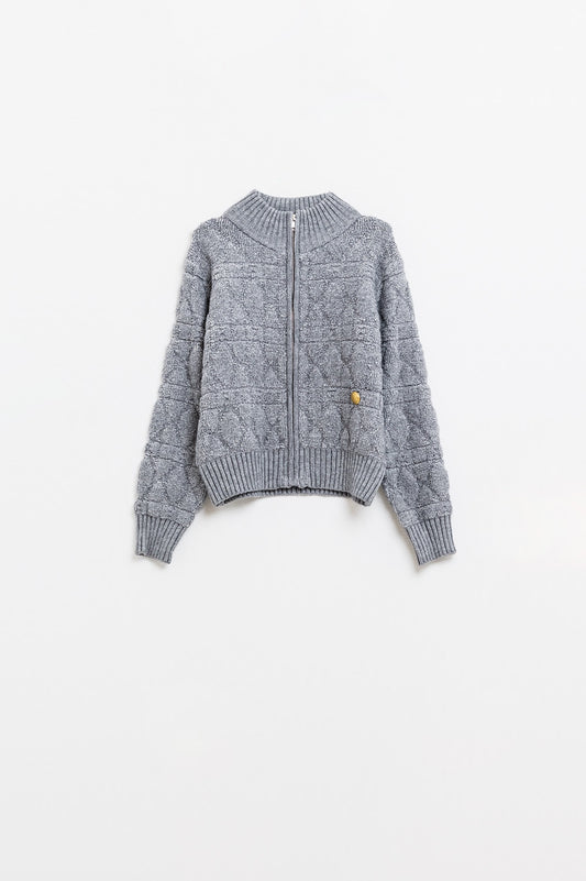 Smokey Haze Chunky Knit Bomber