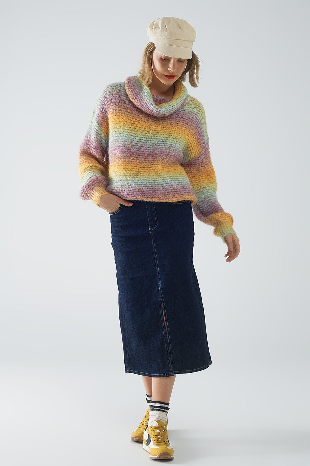 Color Rush Oversized Turtleneck Sweater