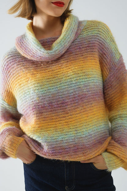 Color Rush Oversized Turtleneck Sweater