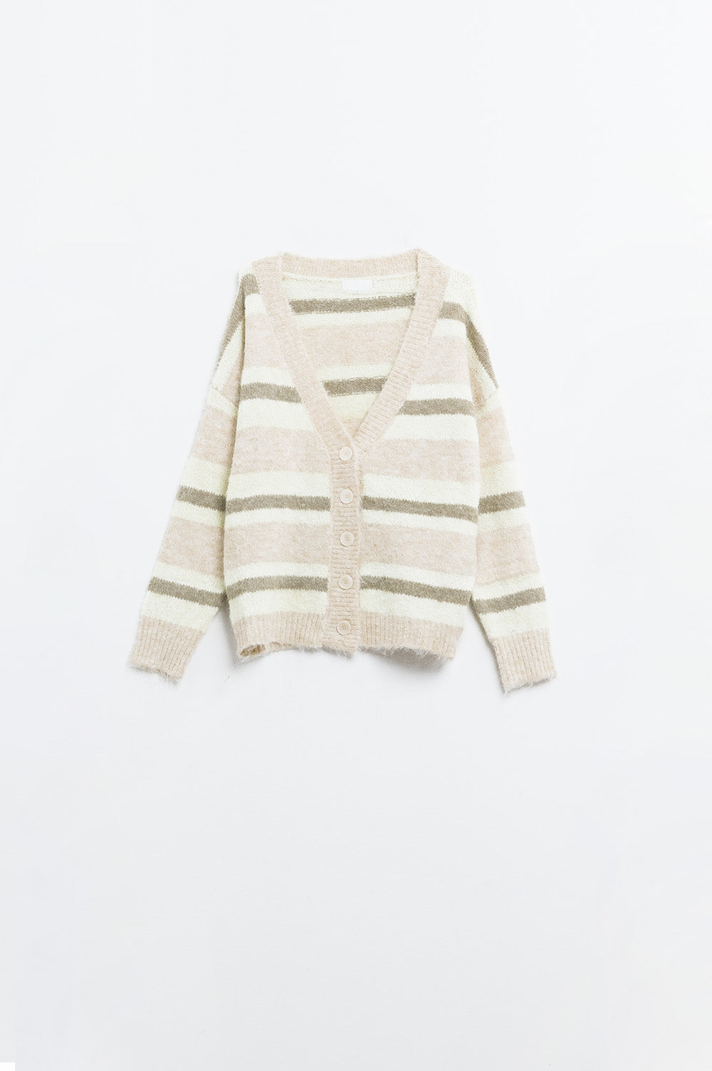 Cozy Stripes Fluffy Cardigan