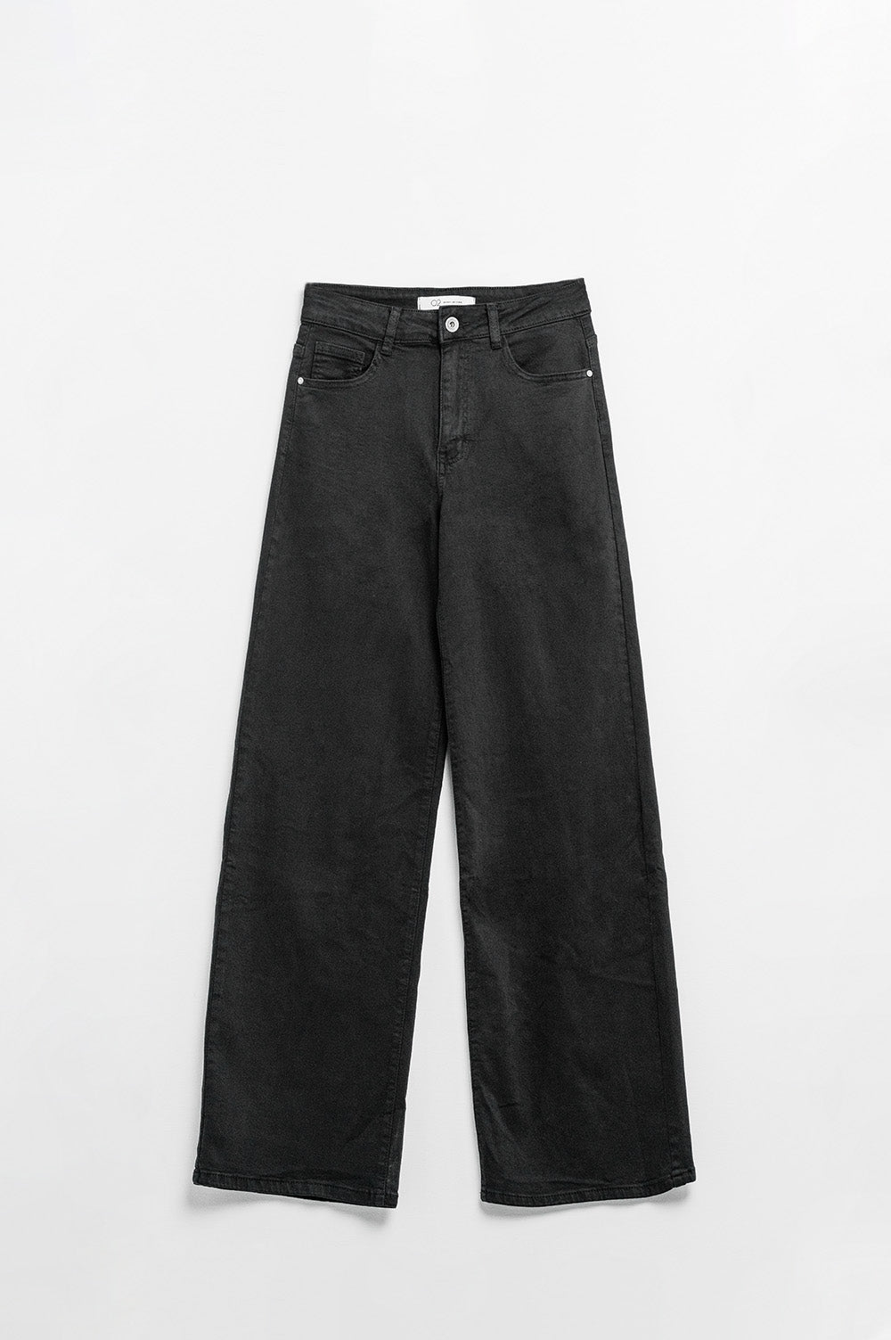 High-Rise Black Wide-Leg Jeans