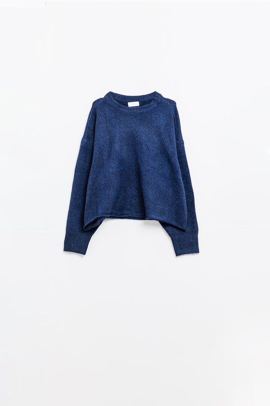 Cloud Nine Balloon Sleeve Sweater in Navy