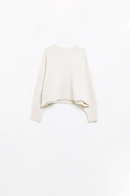 Cloud Nine Balloon Sleeve Sweater in Beige