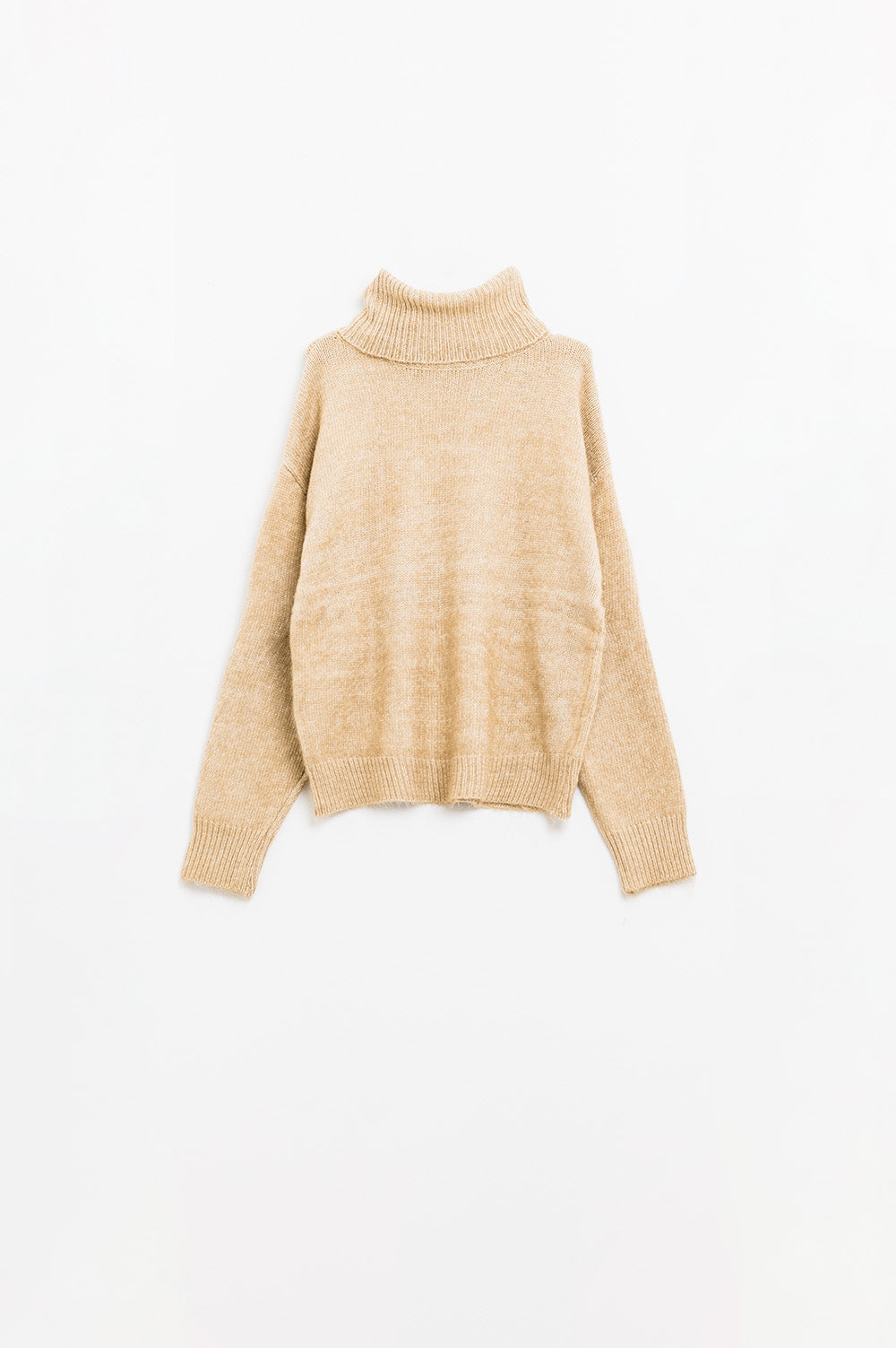 Cozy Chic Turtleneck Beige Sweater