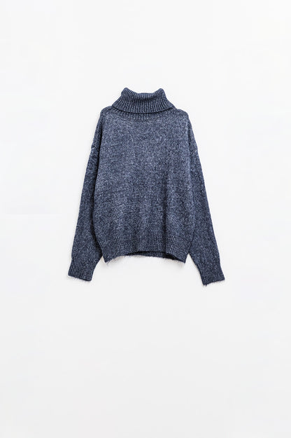 Cozy Chic Turtleneck Blue Sweater