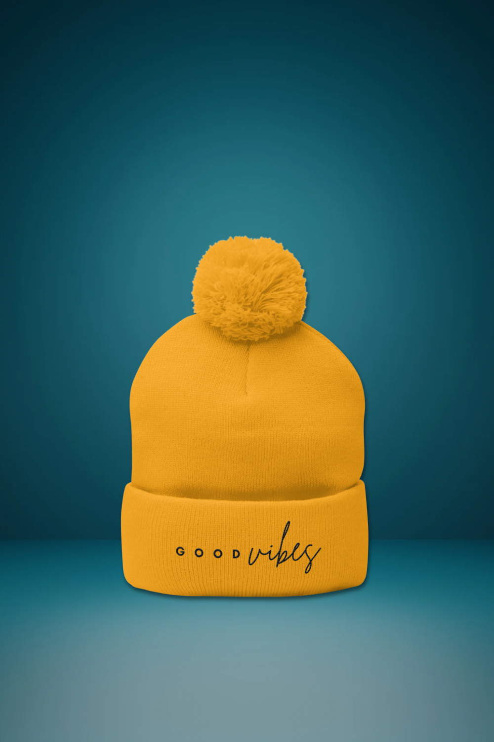 Good Vibes Pom-Pom Beanie