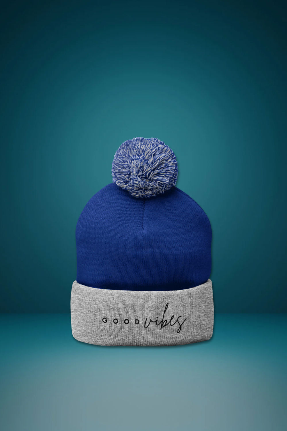 Good Vibes Pom-Pom Beanie