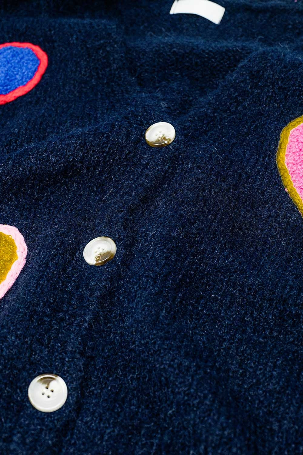 Lovestruck Embroidered Heart Cardigan in Navy