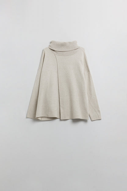 Modern Luxe Turtleneck Sweater in Cream