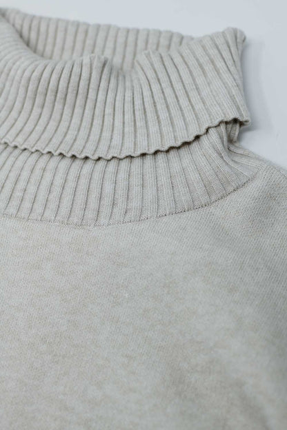 Modern Luxe Turtleneck Sweater in Cream