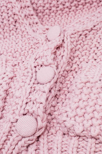 Cozy Chunky Knit Pink Jacket