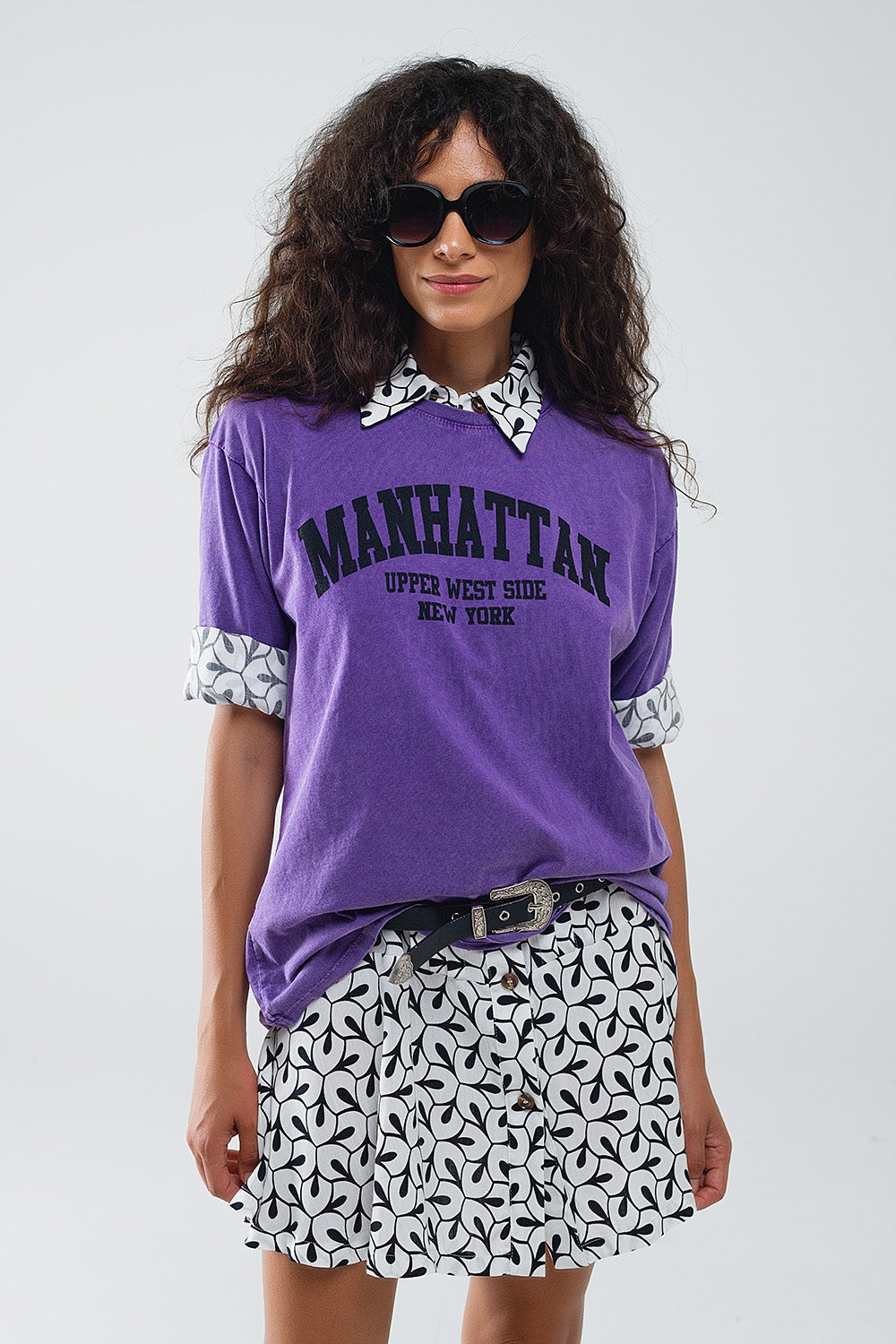 Manhattan Oversized Short Sleeve Tee – Purple