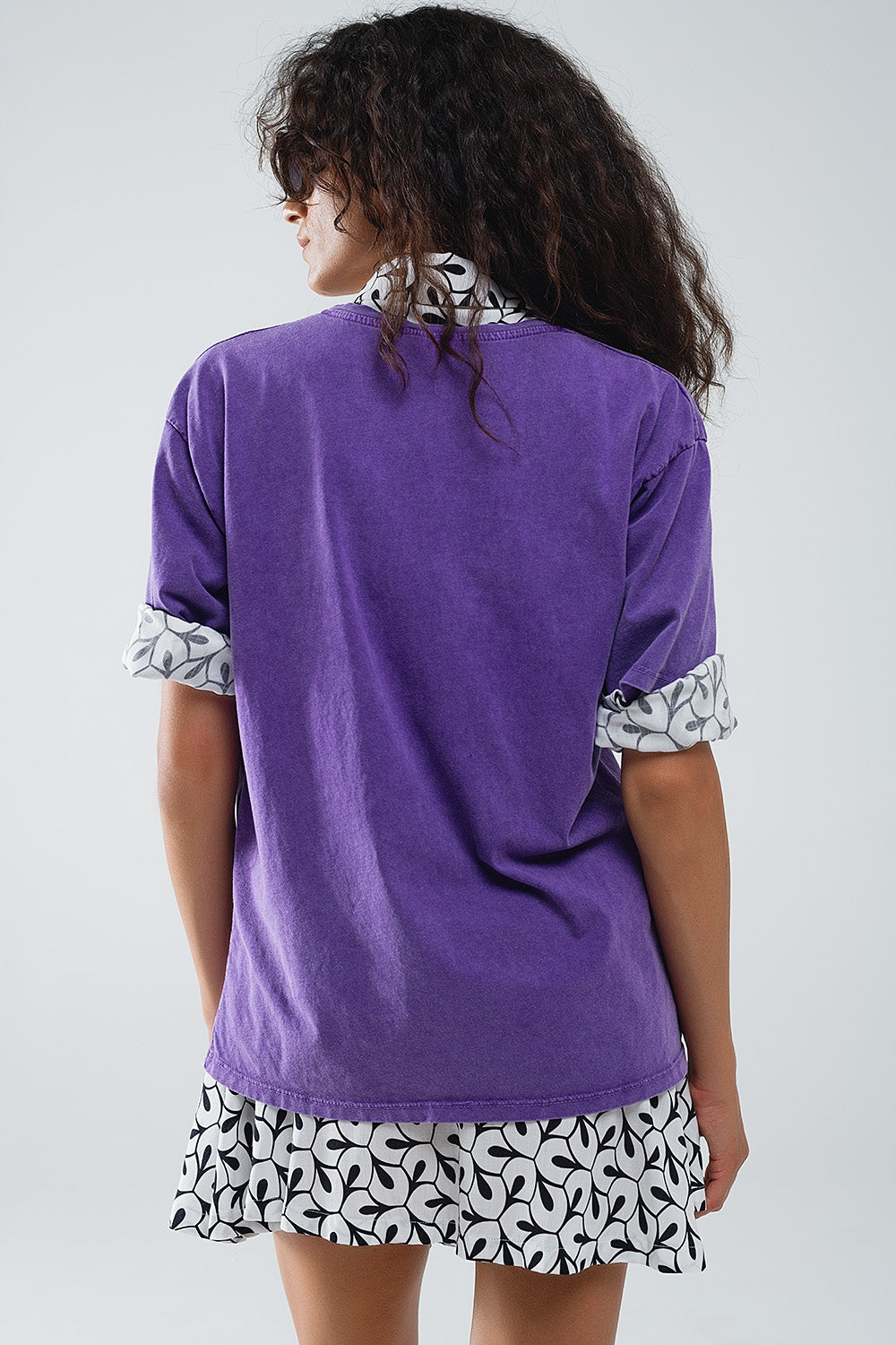 Manhattan Oversized Short Sleeve Tee – Purple