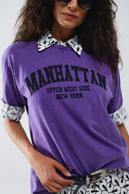 Manhattan Oversized Short Sleeve Tee – Purple