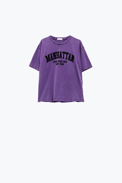 Manhattan Oversized Short Sleeve Tee – Purple