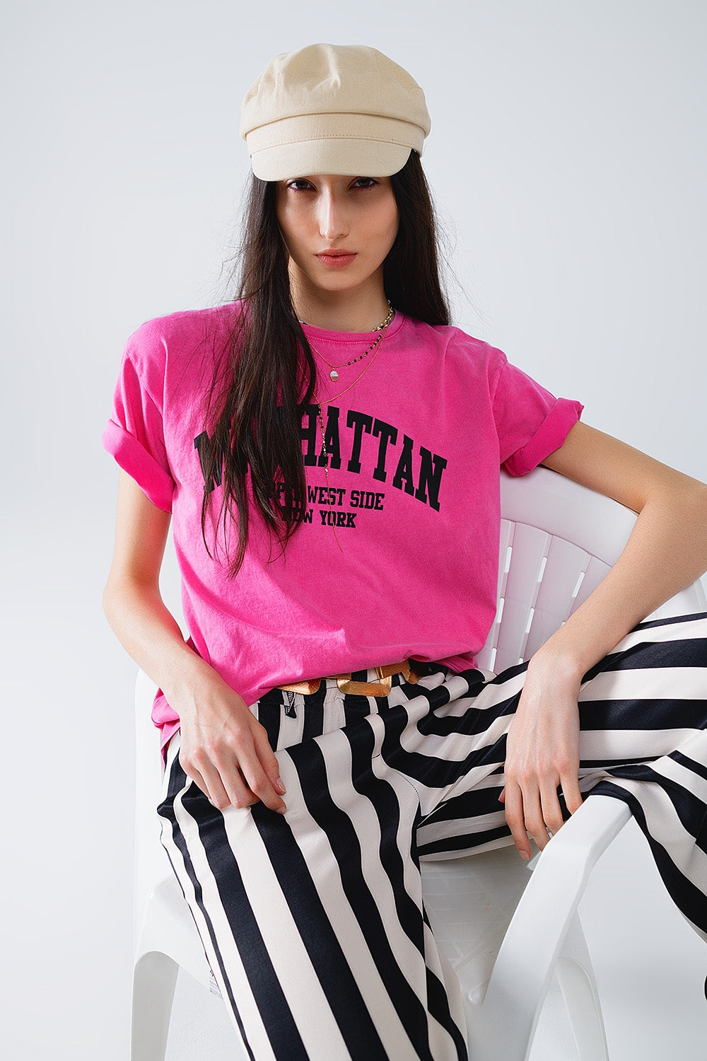 Manhattan Oversized Short Sleeve Tee – Pink