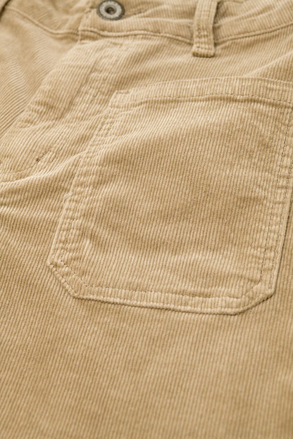 Camel Corduroy Straight-Leg Pants