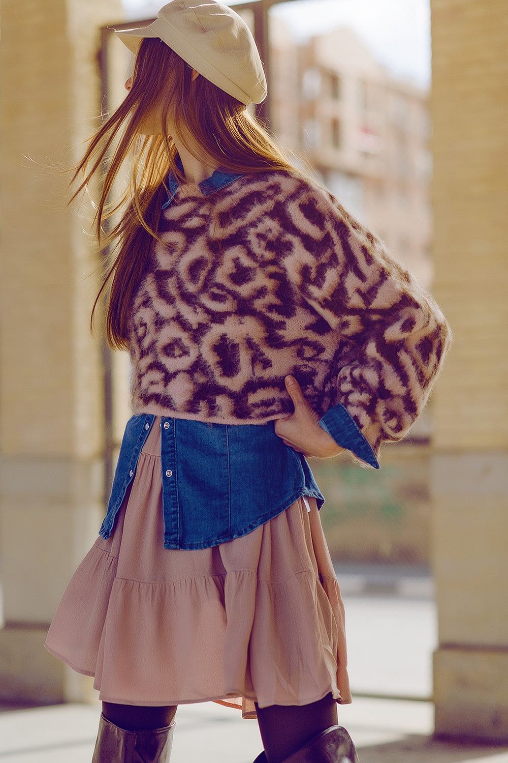 Wild in Pink Leopard Knit Sweater