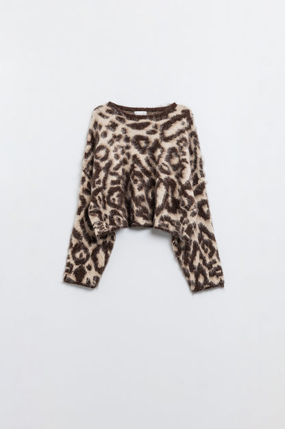 Wild in Beige Leopard Knit Sweater