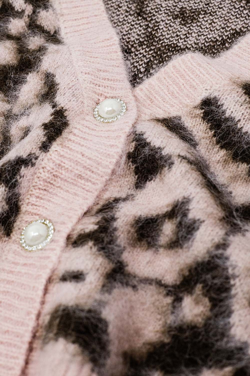 Leopard Luxe Cropped Cardigan - Pink