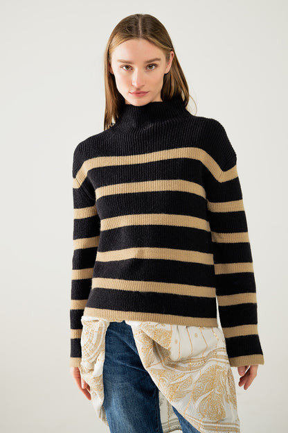 Striped Elegance Knit Sweater