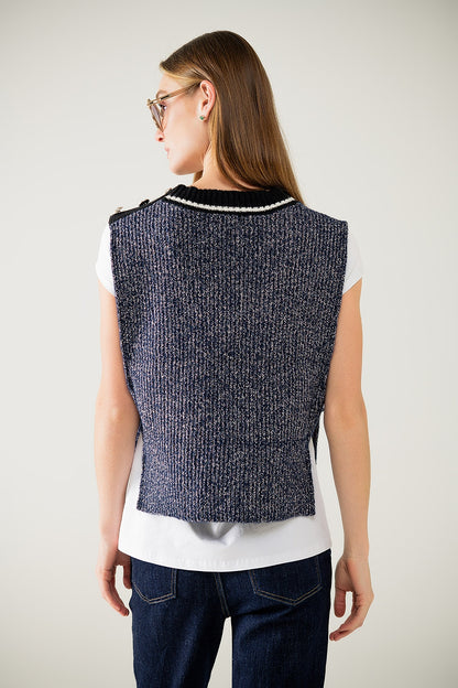 Charming V-Neck Knit Vest