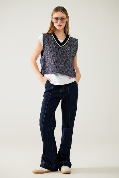 Charming V-Neck Knit Vest