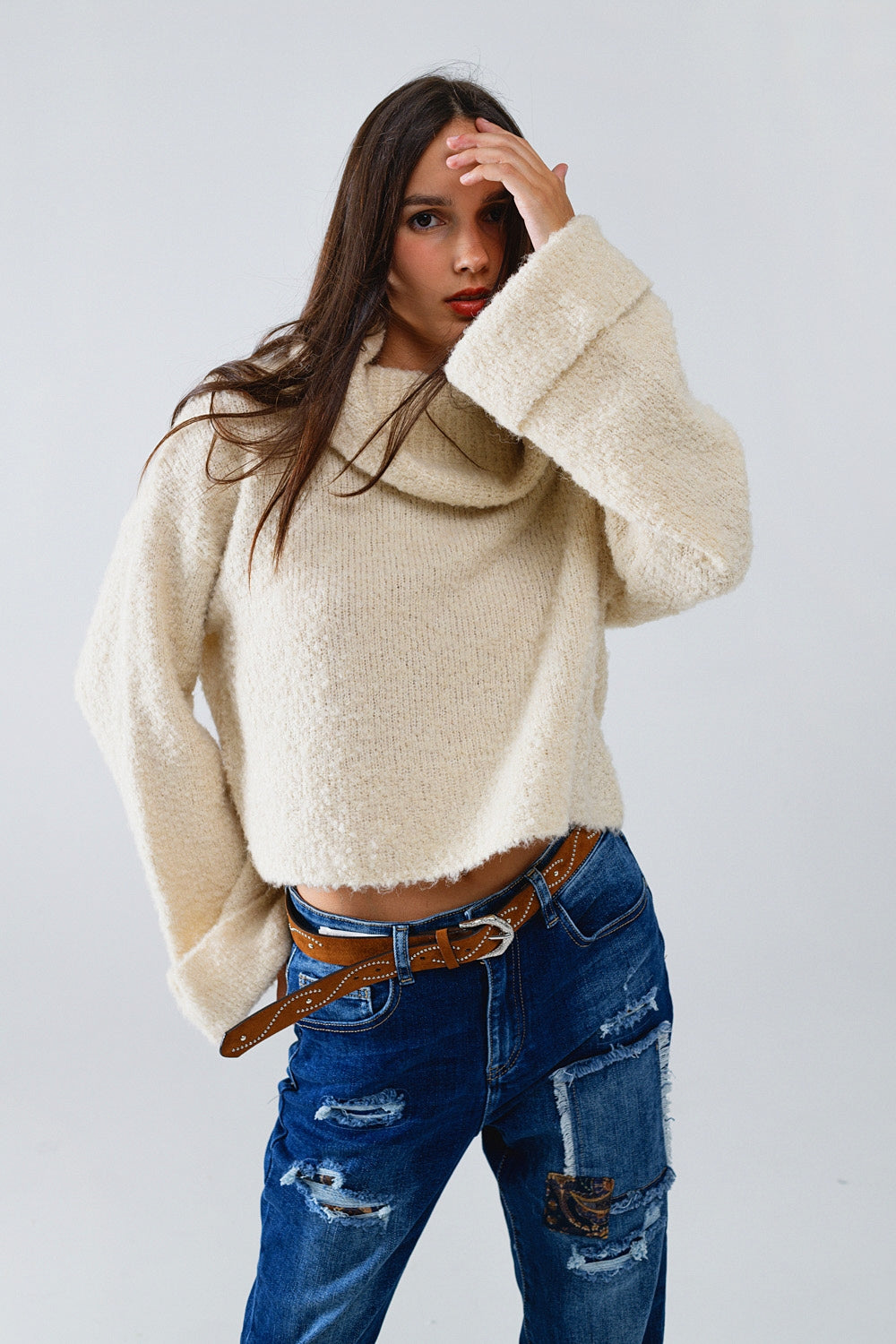 Cozy Chic High-Neck Knit Sweater