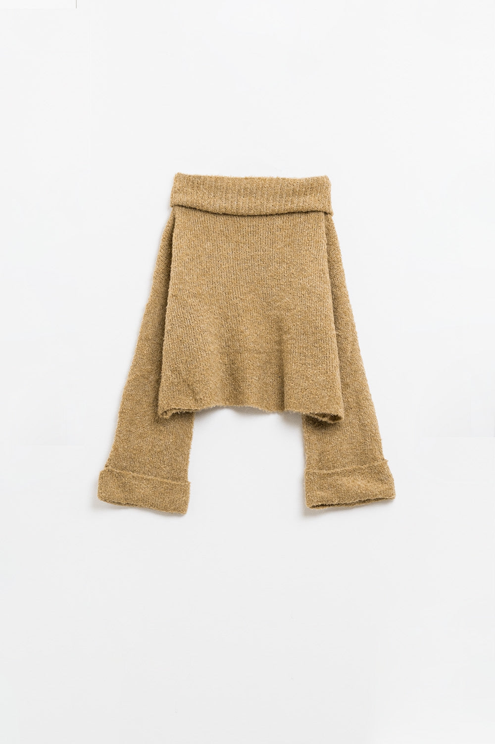 Camel Cozy Chic High-Neck Knit Sweater