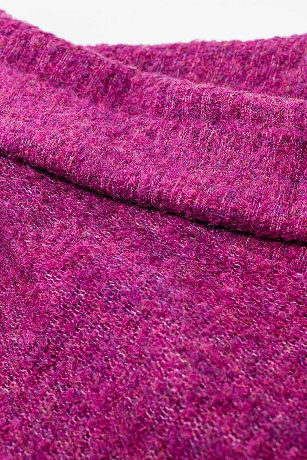 Effortless Elegance Fuchsia Boat Neck Sweater