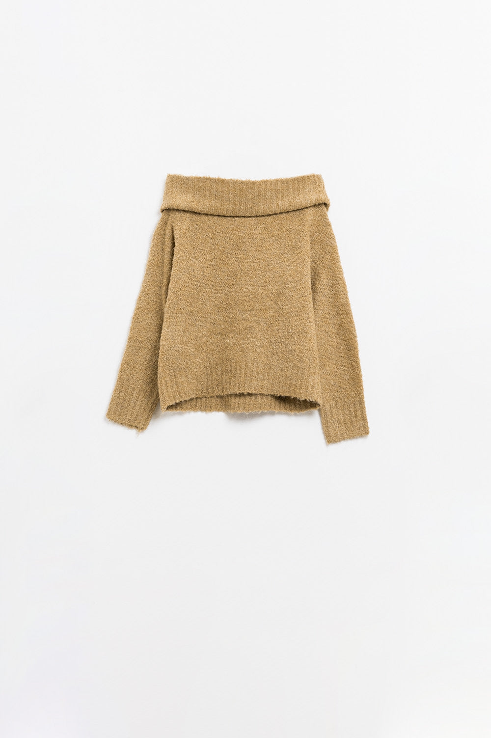 Effortless Elegance Beige Boat Neck Sweater