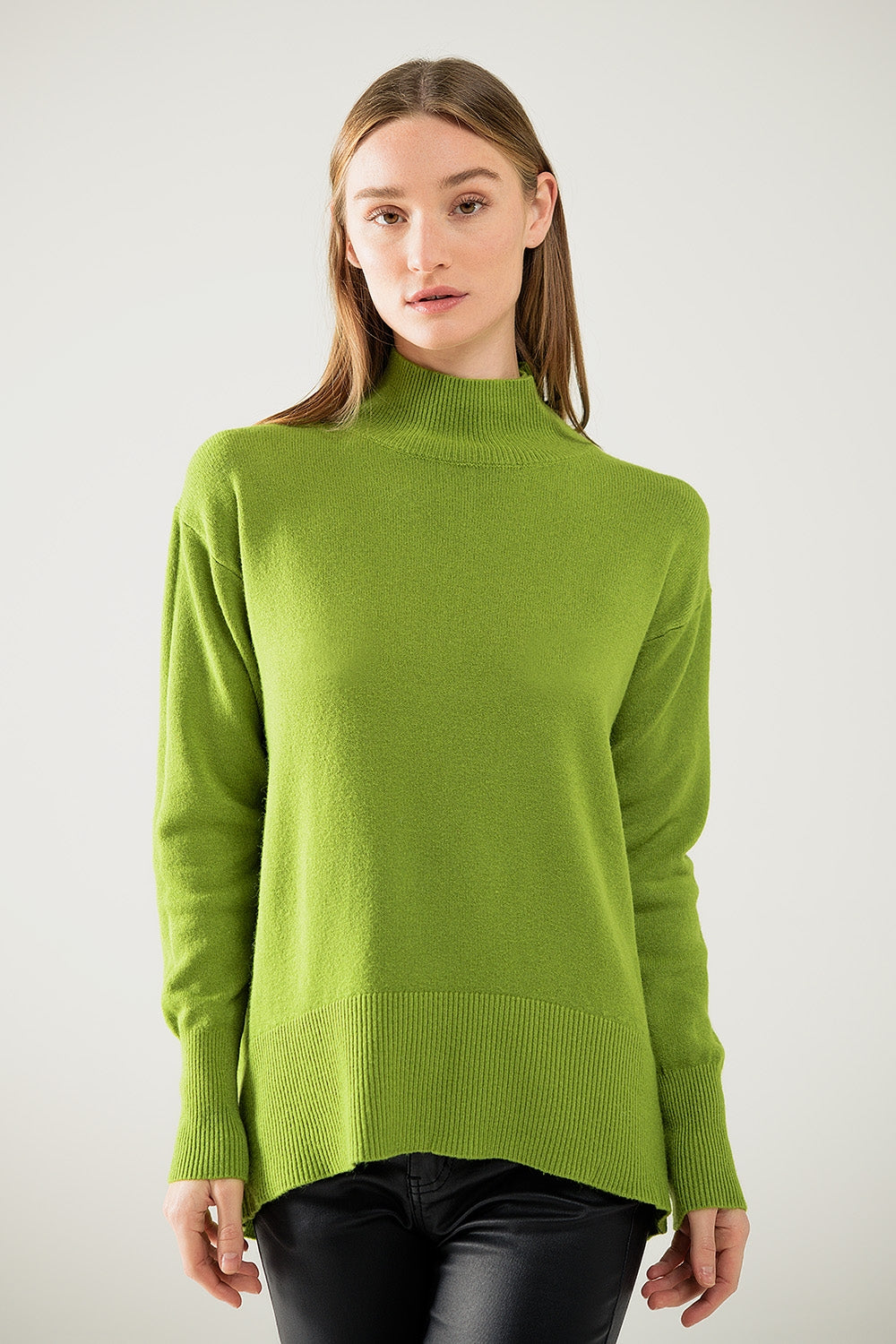 Chic Green Back-Detail Sweater