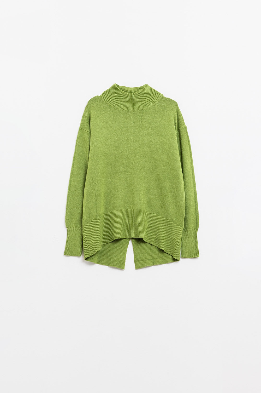 Chic Green Back-Detail Sweater