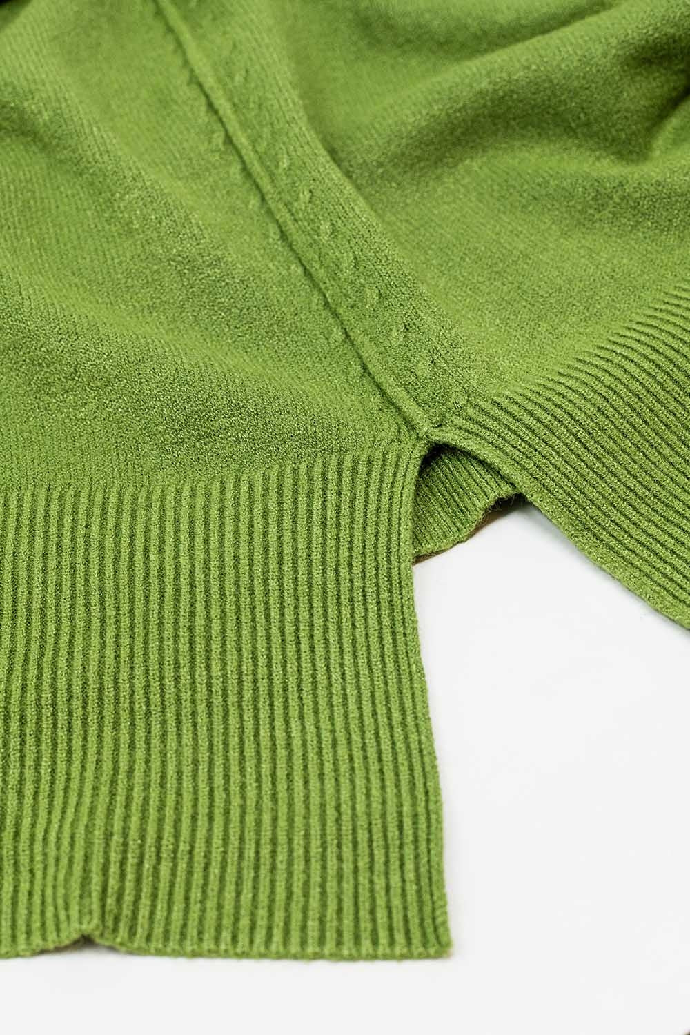 Chic Green Back-Detail Sweater