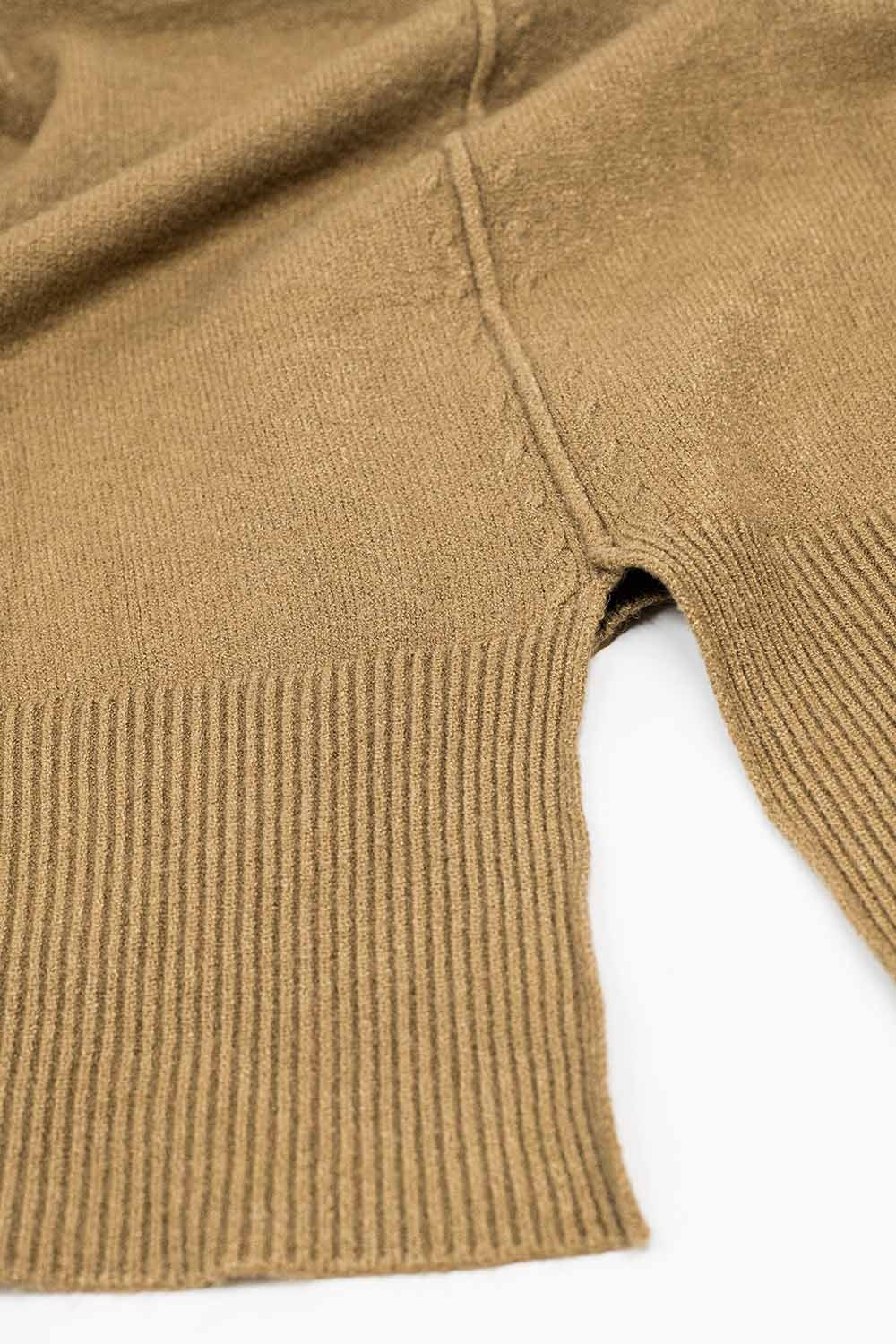 Chic Camel Back-Detail Sweater