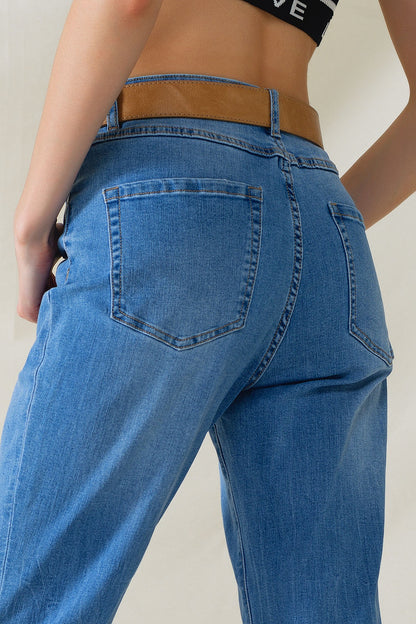 Mid-Wash High-Waist Mom Jeans