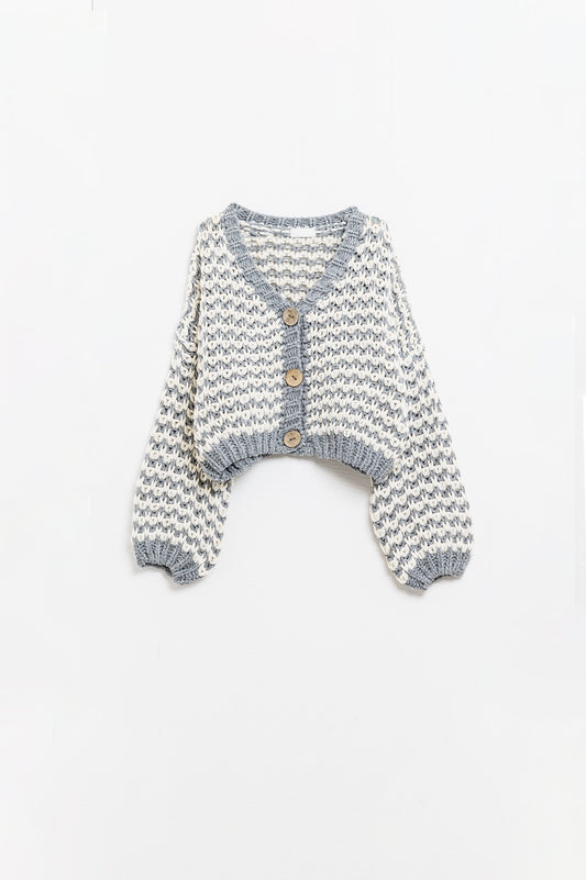 Cozy Up Checkered Knit Cardigan