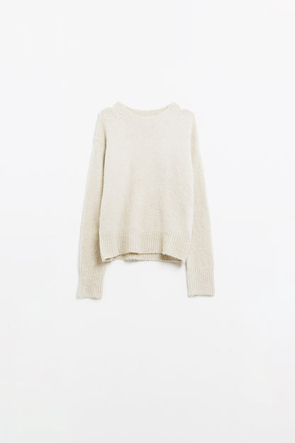 Camille Cozy Knit Sweater - Cream