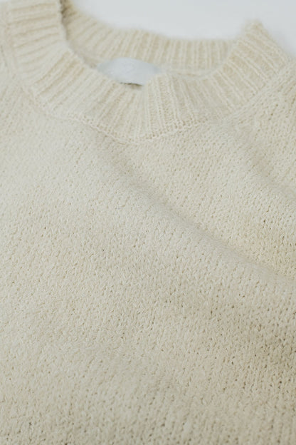 Camille Cozy Knit Sweater - Cream