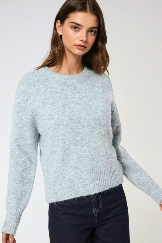 Camille Cozy Knit Sweater - Grey