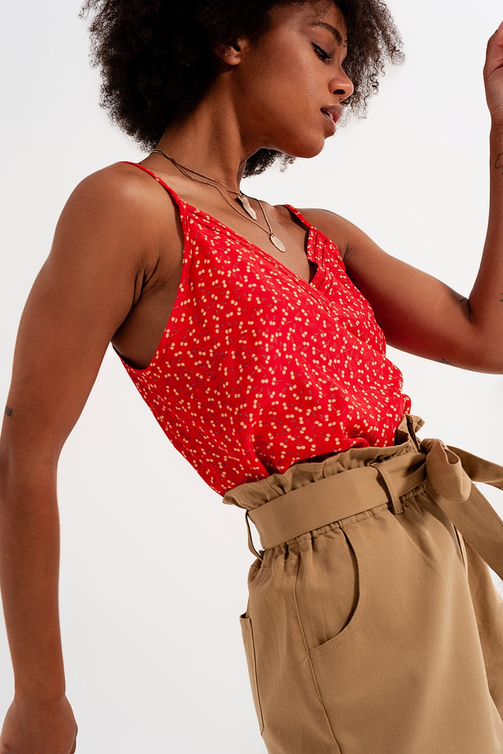 Sweet Red Cherry Printed Cami