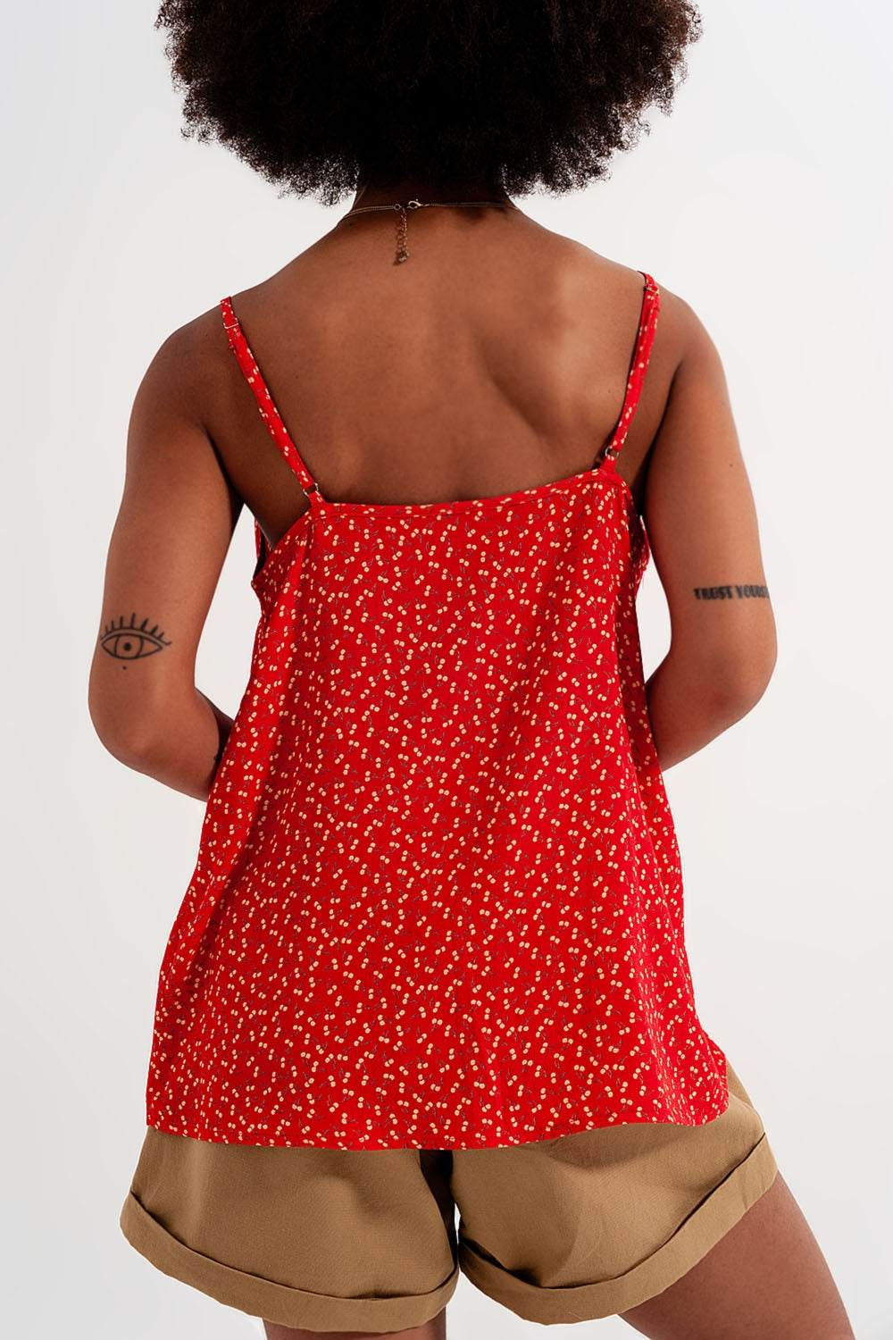 Sweet Red Cherry Printed Cami